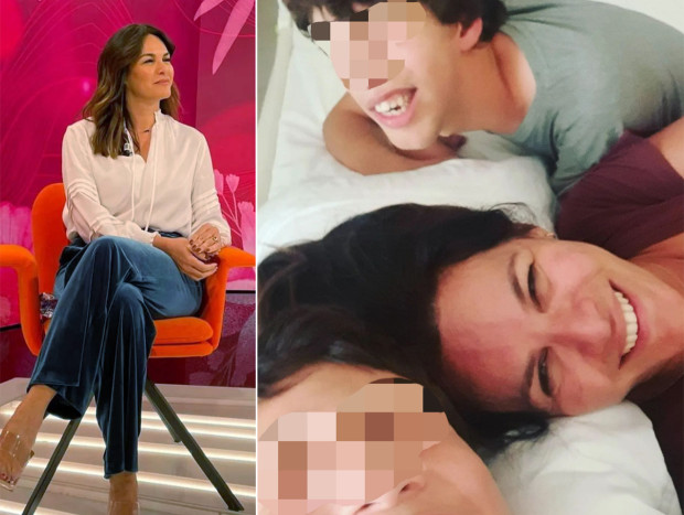 Fabiola Martínez con sus hijos.