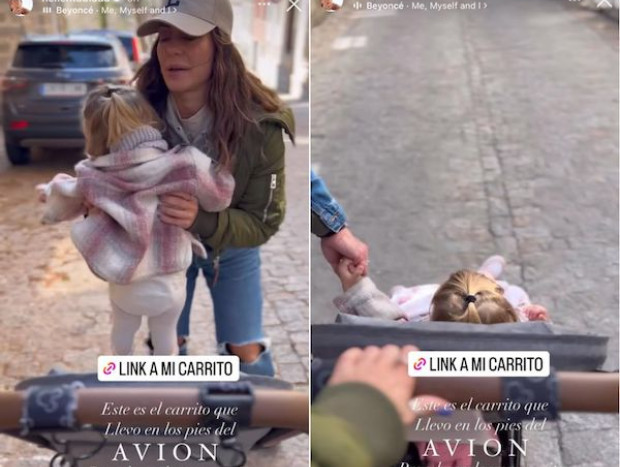 Elena Tablada muestra una imagen paseando a su hija Camila.
