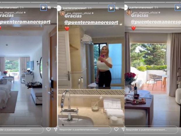 Ana Obregón comparte en stories un vídeo en su hotel de Marbella.