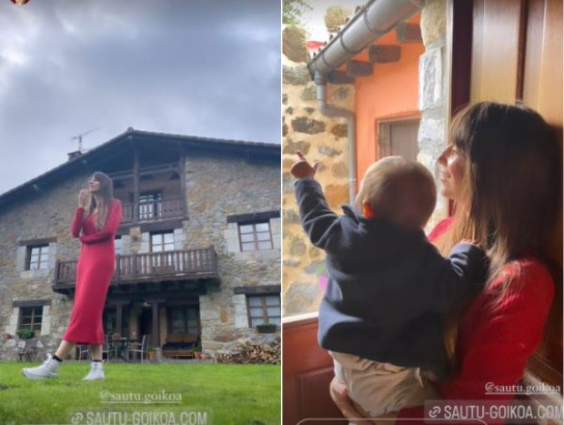 Almudena Cid en una casa rural en Bilbao en Navidad.