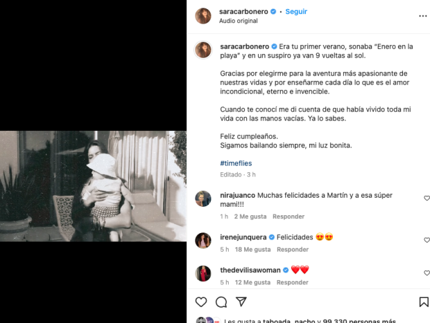 Sara Carbonero comparte un vídeo muy emotivo con su hijo de bebé.