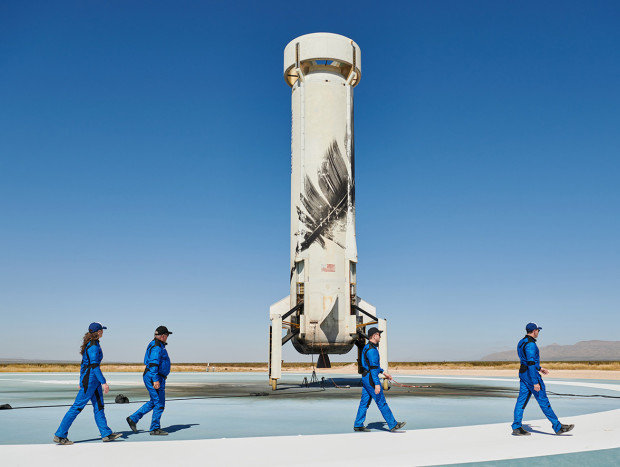 Cohete Blue Origin en tierra