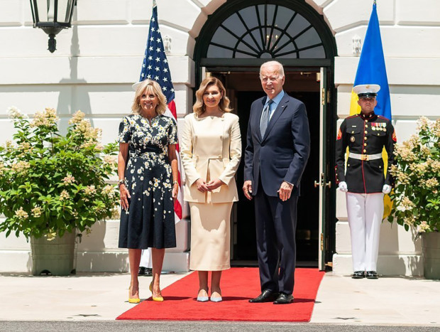 Zelenska en Washington con los Biden