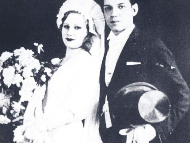 Cantinflas, el día de su boda con Valentina Ivanova.