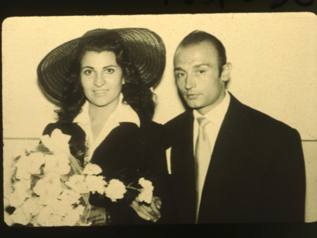 El día de su boda con Isabel Páez en agosto de 1950