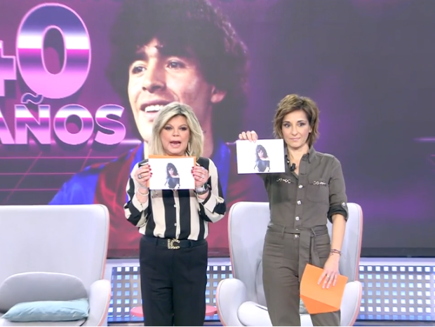 Terelu y Adela en 'Sálvame' destapando el romance de  Maradona y Ana Obregón