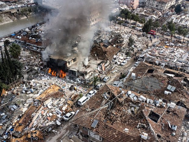 Zona devastada por el terremoto en Turquía.