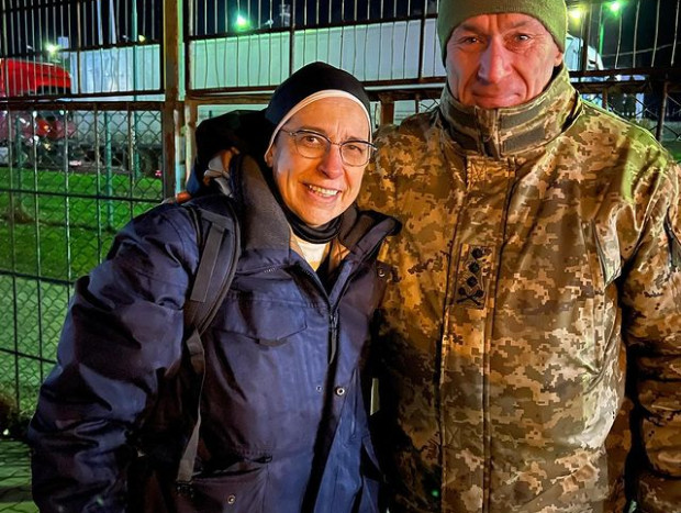 La religiosa Lucía Caram, en uno de sus viajes a Ucrania