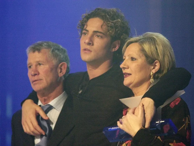 David Bisbal con sus padres cuando concursó en Operación Triunfo