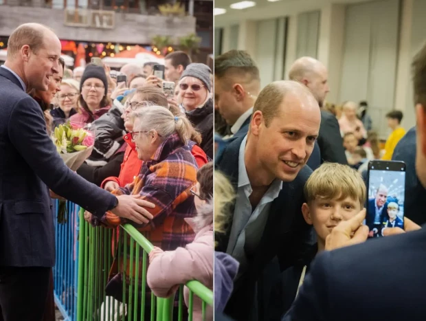 El Príncipe Guillermo saludando a los ciudadanos ingleses.