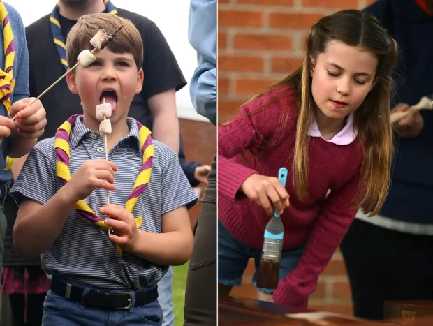 George y Charlotte en el fin de semana de voluntariado.