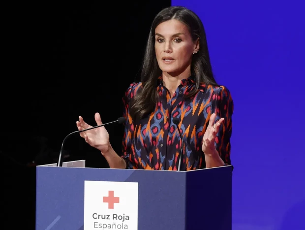 La reina Letizia hablando en el Día de la Cruz Roja.