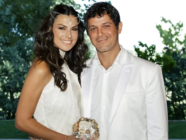 Alejandro Sanz y Raquel Perera, el día de su boda.