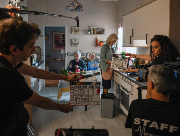 La grabación de una escena con Ana Duato y María Galiana.