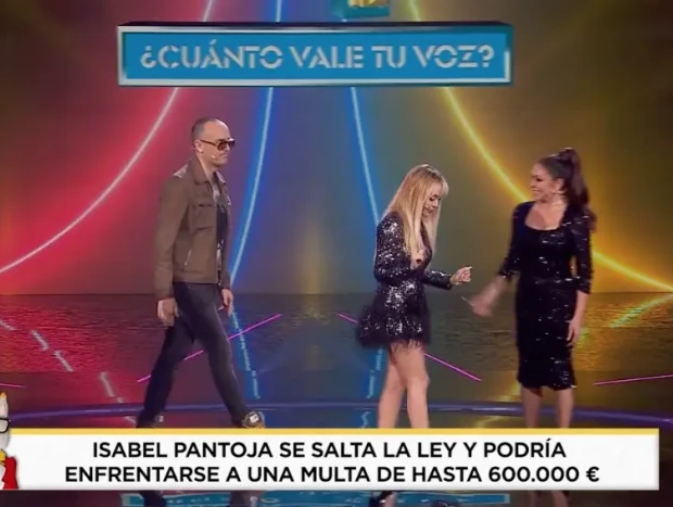 Risto, Danna Paola e Isabel Pantoja en 'Top Star' (captura Telecinco)