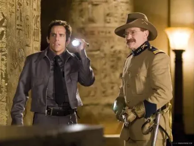 Con Ben Stiller en Noche en el museo 2.