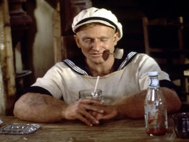 El actor como Popeye.