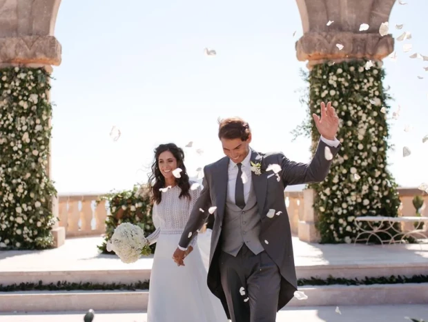 Rafa Nadal y Mery Perelló el día de su boda, en 2019.