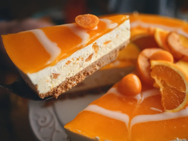 tarta de queso con mandarinas