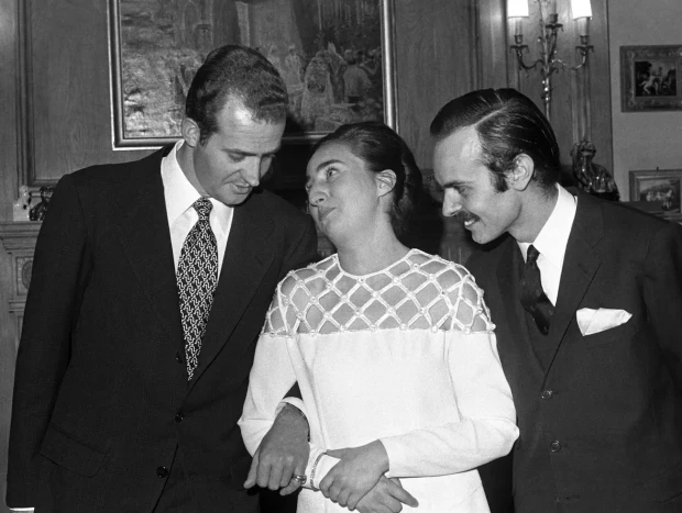 INFANTA MARGARITA CON CARLOS ZURITA Y REY JUAN CARLOS