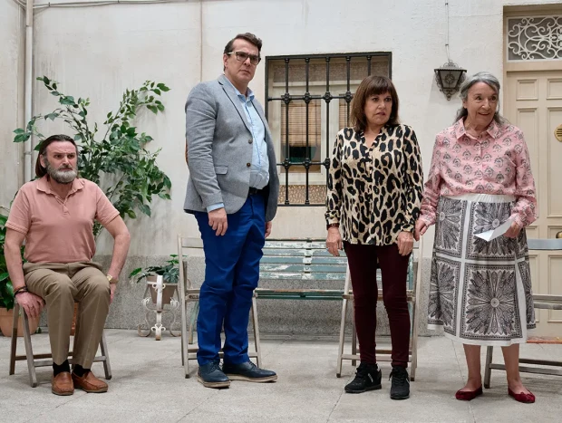 Luis Merlo junto a Loles León y a Fernando Tejero en 'La que se avecina'.