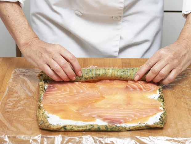 Rollitos de espinacas y salmón Truco