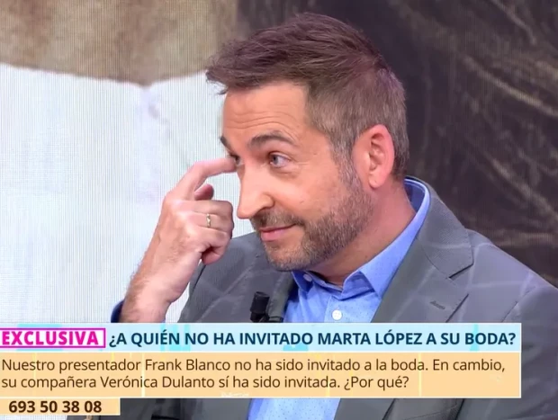 Frank Blanco en TardeAR hablando con Marta López al saber que no está invitado a su boda