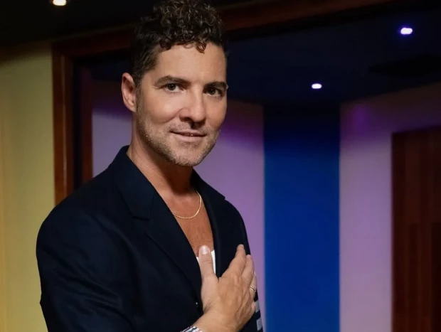 David Bisbal en una imagen de redes con la mano en el corazón