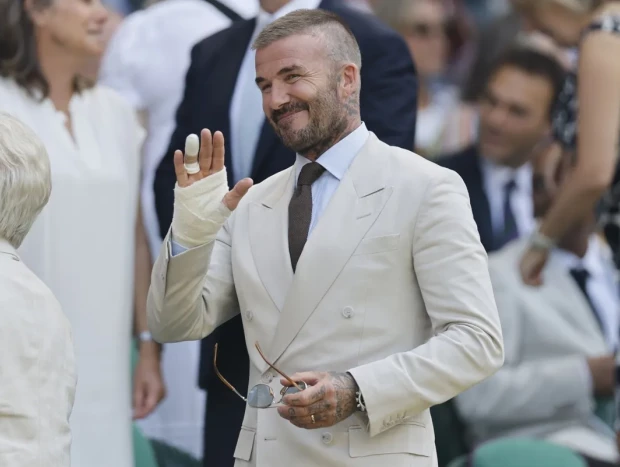 David Beckham en Wimbledon en el partido de Carlos Alcaraz con escayola