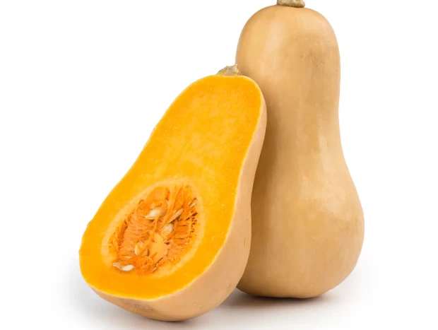 Trozo de calabaza fresca, fuente natural de fibra y betacarotenos.