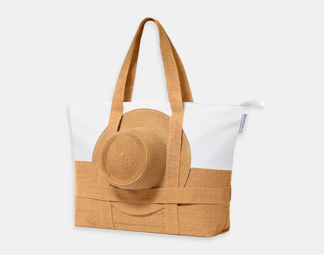Bolsa de playa XXL con compartimentos y cremallera