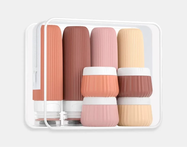 Botellas de viaje TSA aprobadas con bolsa transparente