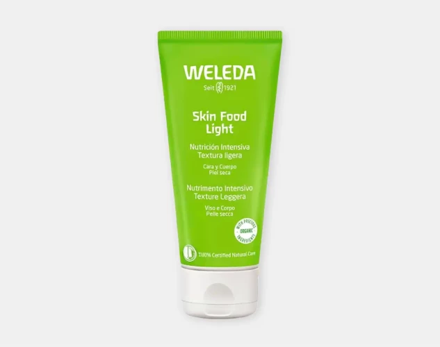 Crema hidratante ligera para piel seca con ingredientes naturales