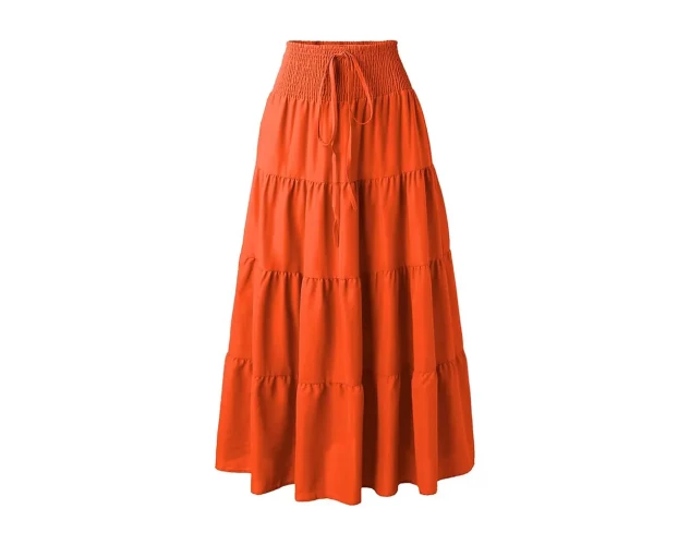 Falda larga bohemia 2 en 1 tipo vestido, talla única con cintura elástica