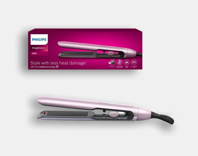 Plancha de pelo con control térmico e iones.