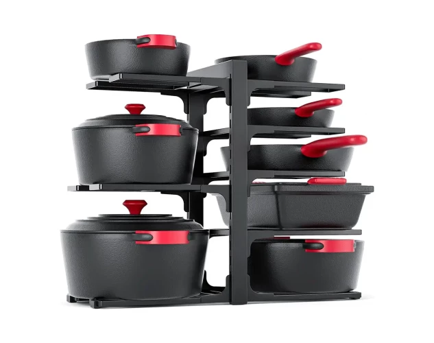 Organizador de ollas y sartenes ajustable