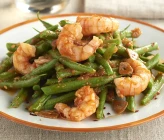 Judías verdes con gambas, delicioso