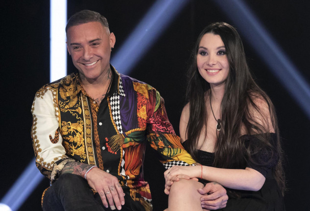 Dinio y su mujer, Milena, durante su concurso en 'Gran Hermano VIP 7'.