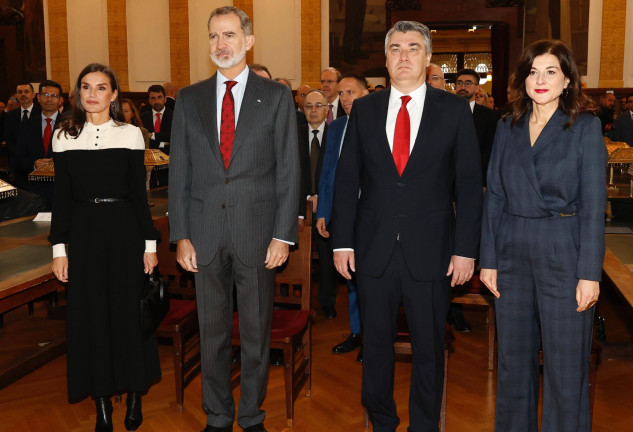 Los Reyes, el Presidente croata y la primera dama, en la inauguración del Foro IFMIF-DONES.