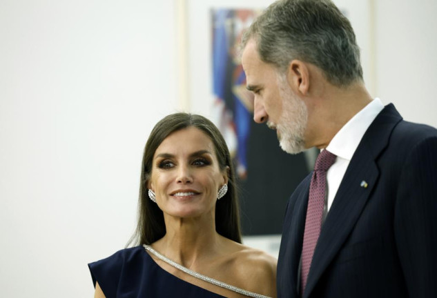 Los reyes Felipe VI y Letizia durante la cena en su honor celebrada en el Palacio Presidencial de Zagreb