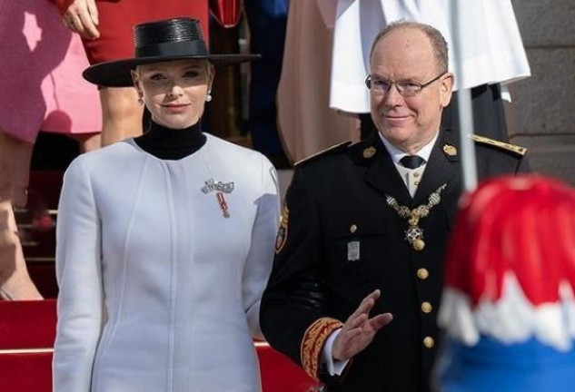 La Princesa Charlene y el Príncipe Alberto en la celebración del Día Nacional de Mónaco.