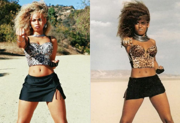 La hija de Mel B imitando la pose de su madre en un videoclip