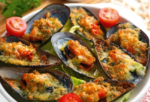 Mejillones al gratén