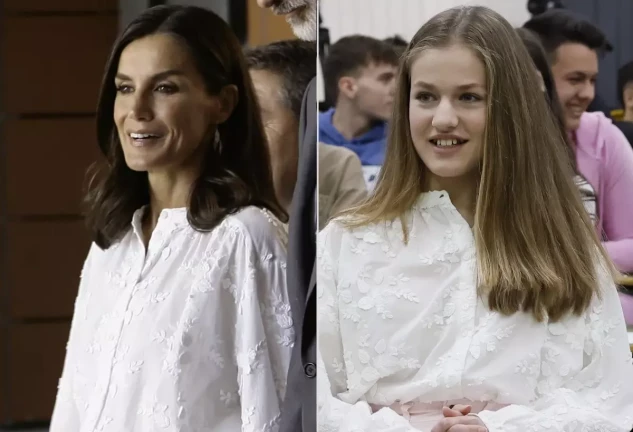 Letizia y Leonor comparten blusa blanca