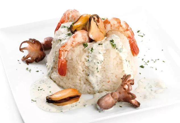 Corona de arroz con marisco