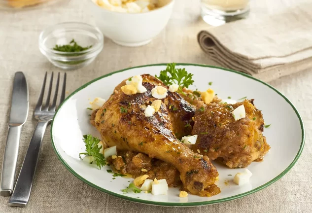 Pollo en pepitoria
