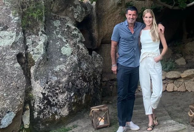 Helen Svedin y Luis Figo en una imagen de redes juntos