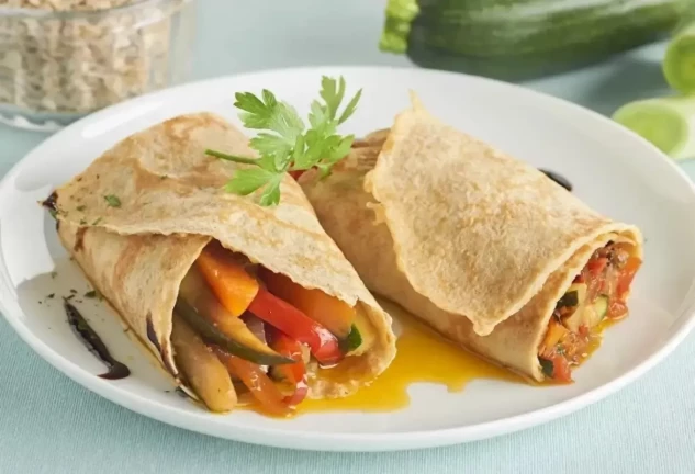 Crepes de avena con vegetales