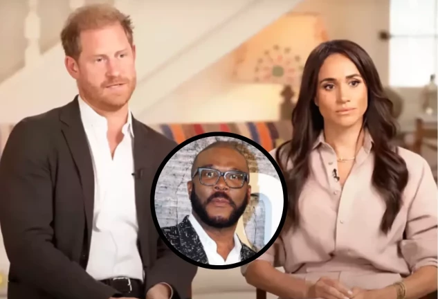 El príncipe Harry, Meghan Markle y Tyler Perry.