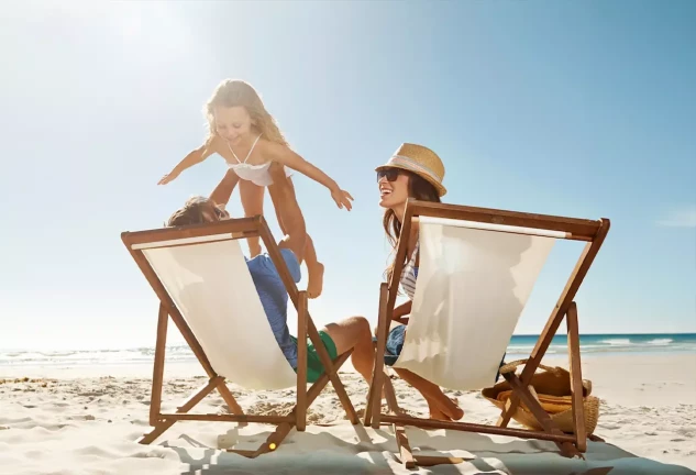 Tumbona de madera plegable y ajustable para playa y jardín con respaldo ergonómico